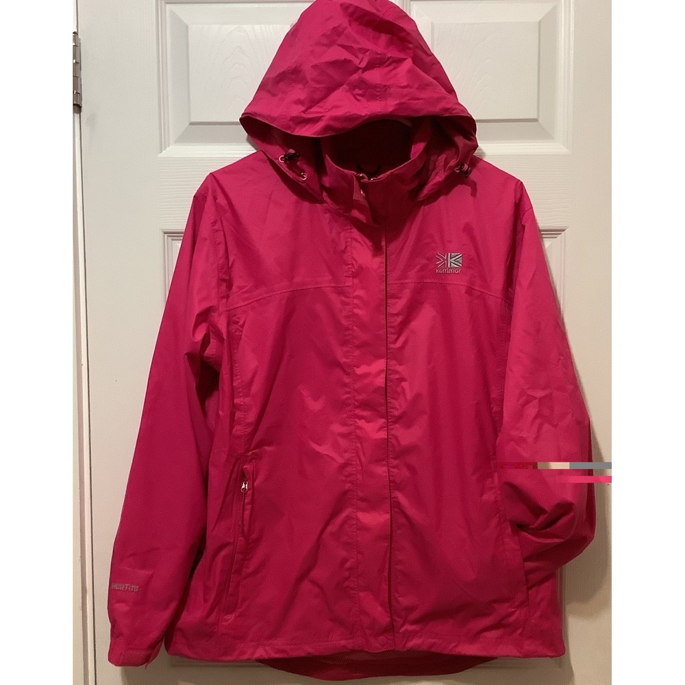 Karrimor Jacket Womens Size 8 Pink Hooded Zip Front Outdoor Hiking Mesh Lined